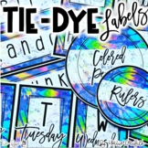 Tie Dye Editable Classroom and Library Labels | Classroom Decor