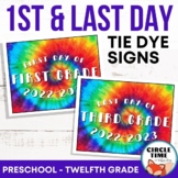 Tie Dye First Day Signs, Printable 1st Day of School Sign 