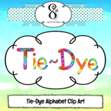 Tie Dye Letter and Number Clip Art