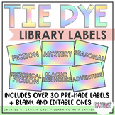 Tie Dye Library Labels
