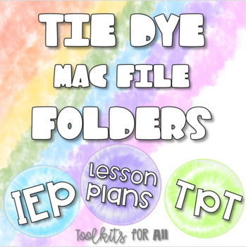 Preview of Tie Dye Mac File Folders