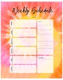 Tie Dye Weekly Schedule