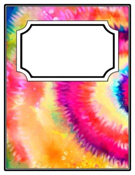 Preview of Tie and Dye Binder Cover and Spines, Back to School, Classroom Management