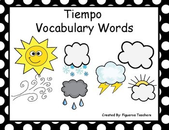 Preview of Tiempo / Weather Vocabulary Words in Spanish