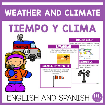 Preview of Tiempo y Clima | Ciclo de Agua | Weather & Climate | Water Cycle | Eng. & Span.