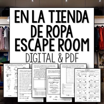 regular triple vacío Tienda de Ropa Spanish Clothing Escape Room digital and printable
