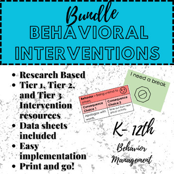 Preview of Tier 1, 2, and 3 Behavioral Interventions **BUNDLE**