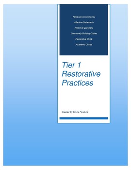 Preview of Tier 1 Restorative Practices Packet