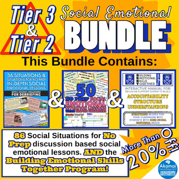 Preview of Tier 2 & 3 Social Emotional Learning Bundle: 86 Situations & The BEST Program