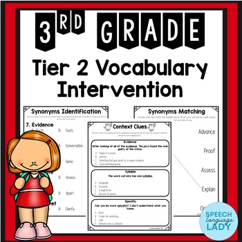 Preview of Tier 2 Academic Vocabulary Intervention | 3rd Grade Words