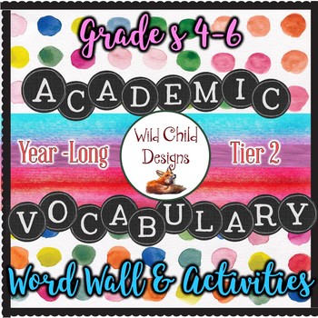 Preview of Tier 2 Academic Vocabulary Word Wall, Lesson Plans, Student Notebook & Games
