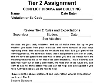 Preview of Tier 2 Conflict Drama and Bullying 10 - Assignment Bundle  - Google