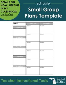 Preview of Tier 2 Instructional Small Groups Blank Observation Template for Reading & Math