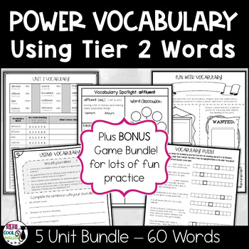 Preview of Tier 2 Vocabulary Words and Practice Bundle - Academic Vocabulary Word Work