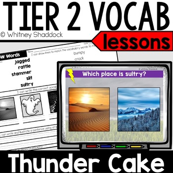 Preview of Tier 2 Vocabulary Activities for Thunder Cake