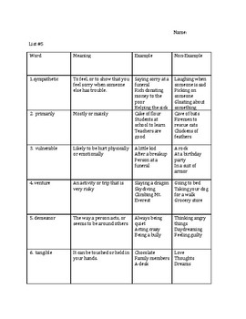 Preview of Tier 2 Vocabulary Analogy and Context Clue Activities and Assessments Week 5