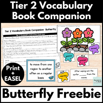 Preview of Tier 2 Vocabulary Book Companion for The Little Butterfly That Could FREEBIE