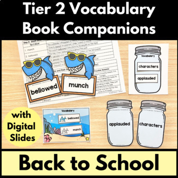 Preview of Tier 2 Vocabulary Book Companion Activities for Back to School Language Therapy