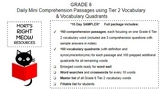 Tier 2 Vocabulary Building through Daily Comp Passages- Gr