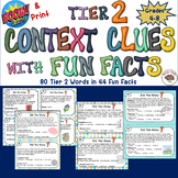 Context Clues Boom Cards AND Print, Tier 2 Words Using Fun Facts.