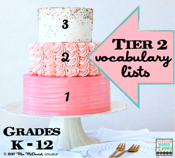 Preview of Tier 2 Vocabulary Lists for Grades K-12 - Teach Words that Grow Students