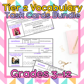 Preview of Tier 2 Vocabulary Task Cards BUNDLE - Upper Elementary, Middle and High School!