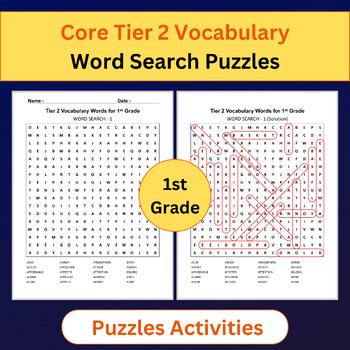 Preview of Tier 2 Vocabulary | Word Search Puzzles Activities | 1st Grade