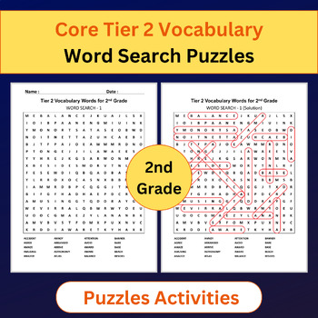 Preview of Tier 2 Vocabulary | Word Search Puzzles Activities | 2nd Grade