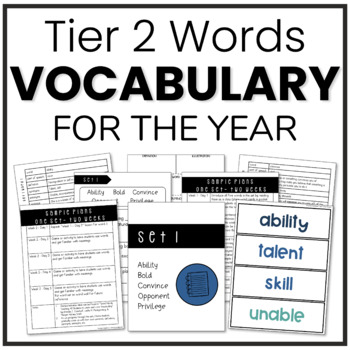 Preview of Tier 2 Vocabulary System with Word Card Sets for the Entire Year