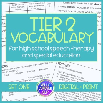 Preview of Tier 2 Vocabulary for High School SLPs & Special Education Digital + Print