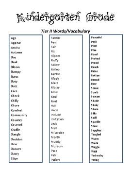 Results For List Of Tier Vocabulary Words 