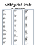Tier II Vocabulary Word Lists (Kindergarten - 5th grade)