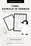 Tiere! German Animals. Vocabulary and Worksheets!