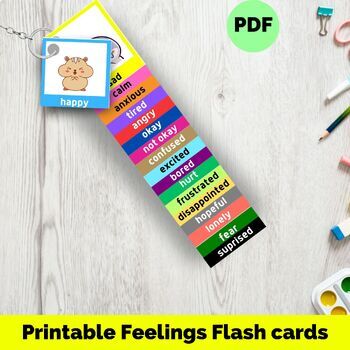 Preview of Tiered Emotional Regulation Feelings Flash Cards for Kids