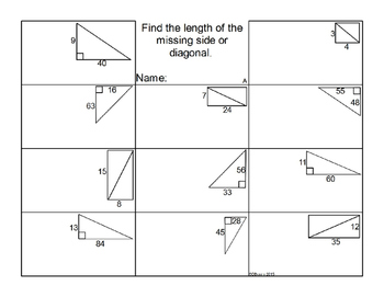 Preview of Tiered Pythagorean Theorem Assignment