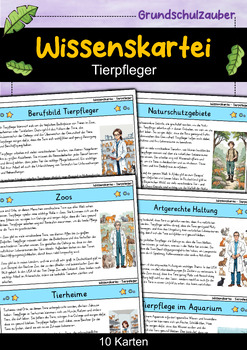 Preview of Tierpfleger - Wissenskartei - Berufe (German)