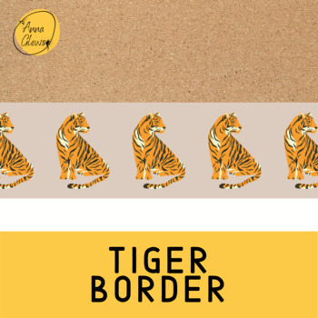 Preview of Tiger Animal Jungle Safari Printable Bulletin Board Border Classroom Decor