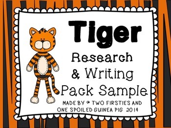 Preview of Tiger Animal KWL Research And Informational Writing Pack Sample {Common Core}