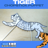Tiger Chopstick Puppet Craft, Mammal, Accordion Puppet (4 pages)