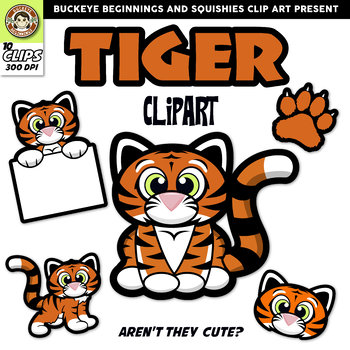 Preview of Tiger Clip Art {Squishies Clipart}