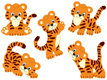 Tiger Clipart - Digital Vector Safari, African, Animal, Tigers, Tiger