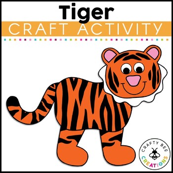 Preview of Tiger Craft Rainforest Jungle Zoo Animals Craft Activities Bulletin Board Art