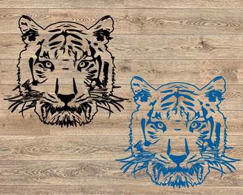 Tigers Head SVG Cutting Files Clip Art wild football baseball