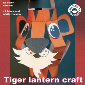 Preview of Tiger Lantern Craft, Printable Letter T Craft Zoo, Zodiac Chinese New Year
