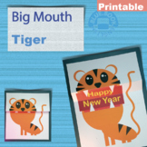 Tiger Open Mouth Card Coloring Letter T Craft Zoo Animal Z