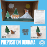 Tiger Preposition Activity Assessment Display diorama hunt