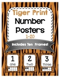 Classroom Decor Tiger Print Classroom Number Posters 1-20