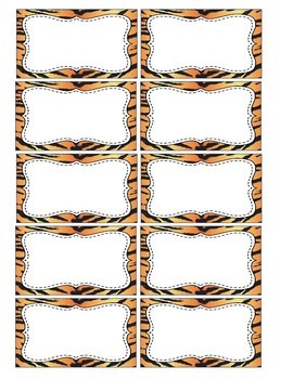 Tiger Stripes Editable Labels by Enchanted in Elementary | TpT