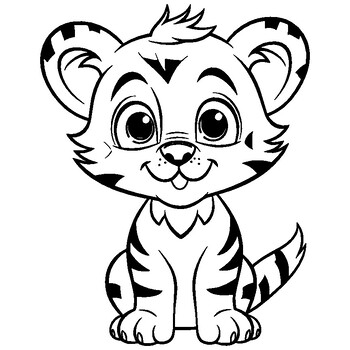 Tiger coloring book : Awesome Tigers Designs for Toddlers and Children.