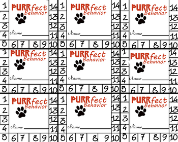 Preview of Tiger, wildcat, pet, cat themed punch card